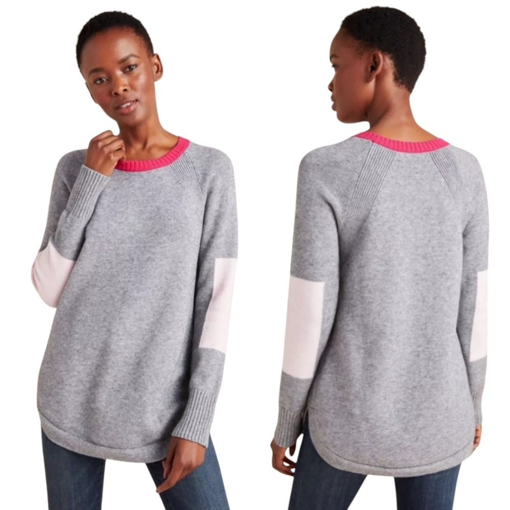 Anthropologie Womens Rebekah Viscose Tunic Color Block Sweater size S Grungecore - Picture 8 of 12